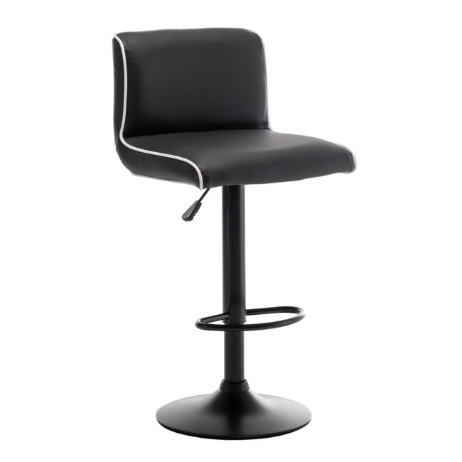 Σκαμπό Bar ArteLibre ARMOR Με Πλάτη Πτυσσόμενο Μαύρο/Λευκό PU/Μέταλλο 45x48x86-107.5cm