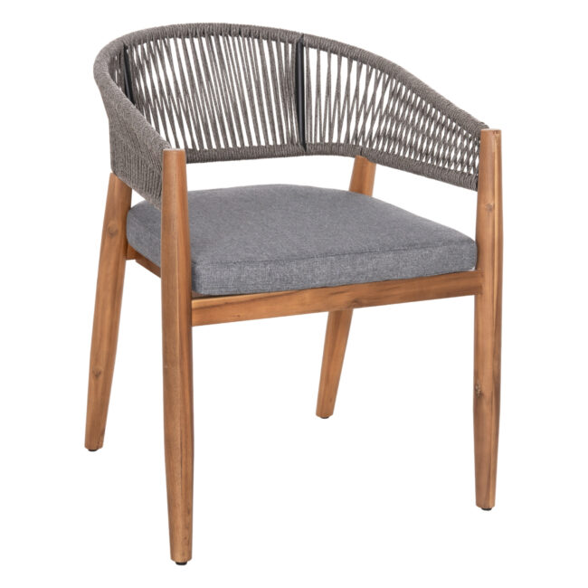 ΠΟΛΥΘΡΟΝΑ NAVAN HM6135.01 ΞΥΛΟ ΑΚΑΚΙΑΣ ΦΥΣΙΚΟ-ΣΧΟΙΝΙ NYLON ΓΚΡΙ 59x58x76Υεκ. (Σετ 4 τμχ)