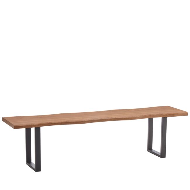 Παγκάκι Τραπεζαρίας ArteLibre AEMON Σκούρο Ακακία/Μαύρο Μέταλλο/MDF 180x40x47cm