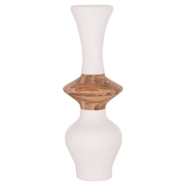 ΔΙΑΚΟΣΜΗΤΙΚΟ ΒΑΖΟ ΔΑΠΕΔΟΥ NEBULA HM4660.02S FIBER CEMENT ΛΕΥΚΟ--ΞΥΛΟ ΤΕΑΚ Φ45x115Υεκ