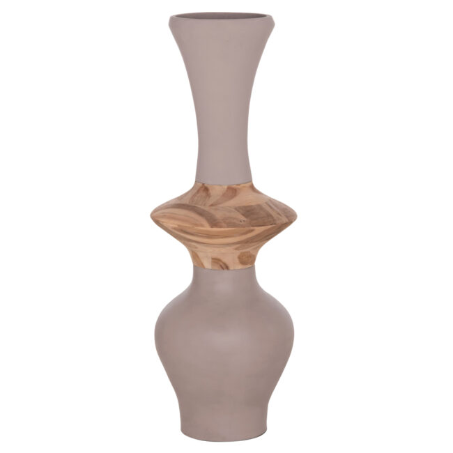 ΔΙΑΚΟΣΜΗΤΙΚΟ ΒΑΖΟ ΔΑΠΕΔΟΥ NEBULA HM4660.05S FIBER CEMENT TAUPE--ΞΥΛΟ ΤΕΑΚ Φ45x115Υεκ