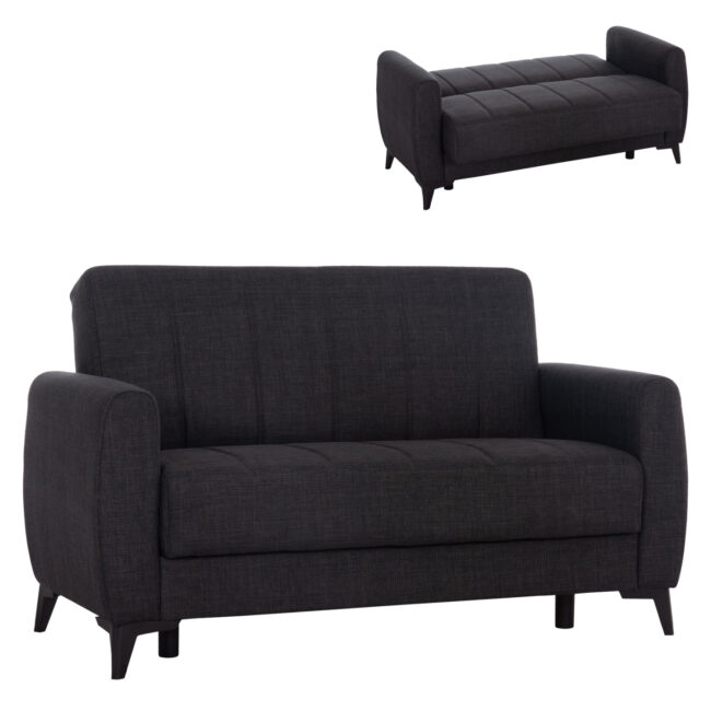 ΚΑΝΑΠΕΣ ΚΡΕΒΑΤΙ ΜΕ ΑΠΟΘ.ΧΩΡΟ ΔΙΘΕΣΙΟΣ NIKKO HM3293.01 ΓΚΡΙ ΥΦΑΣΜΑ 144x75x84Υεκ.