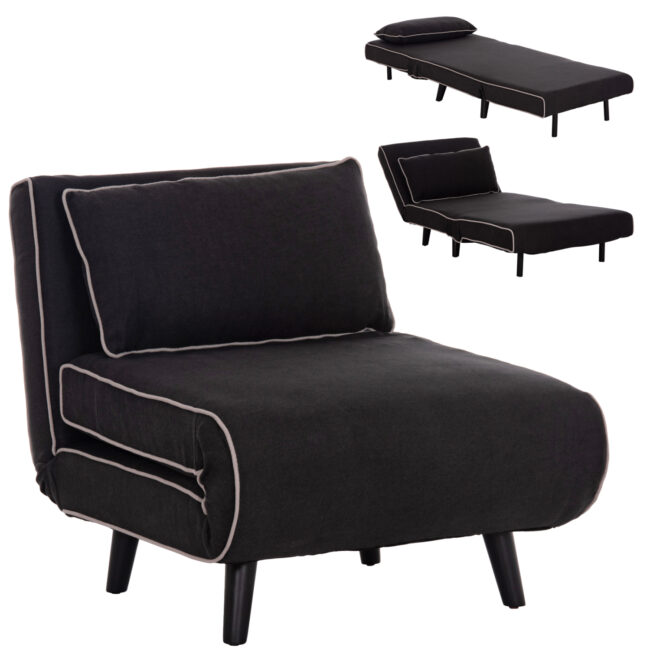 ΠΟΛΥΘΡΟΝΑ ΚΡΕΒΑΤΙ BRAXTON HM8425.03 ΜΑΥΡΟ ΥΦΑΣΜΑ 78x88x78Υεκ.