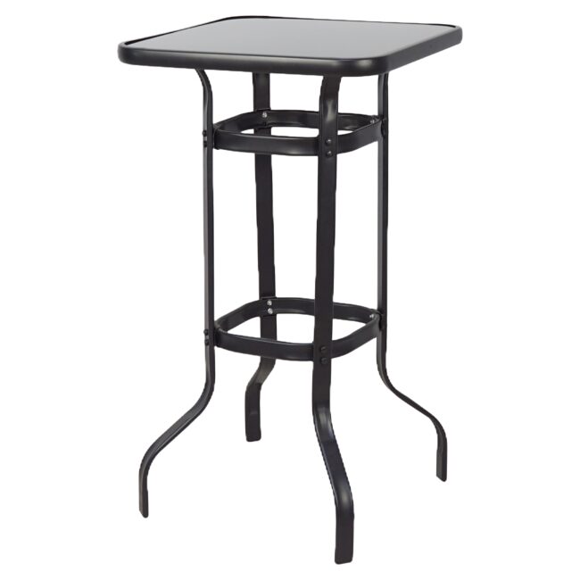 Τραπέζι Κήπου ArteLibre LYRA Μαύρο Μέταλλο/Γυαλί 70x70x100cm