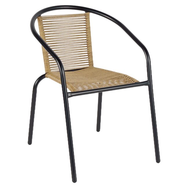 Καρέκλα Κήπου ArteLibre ATLAS Φυσικό/Μαύρο Μέταλλο/Rattan 54x63x75cm